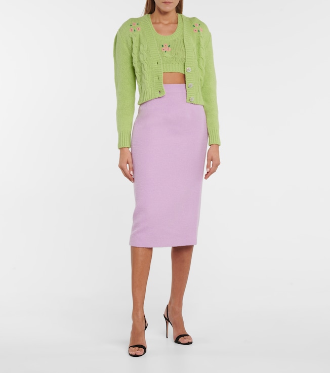 Alessandra Rich Alpaca wool-blend cropped sweater