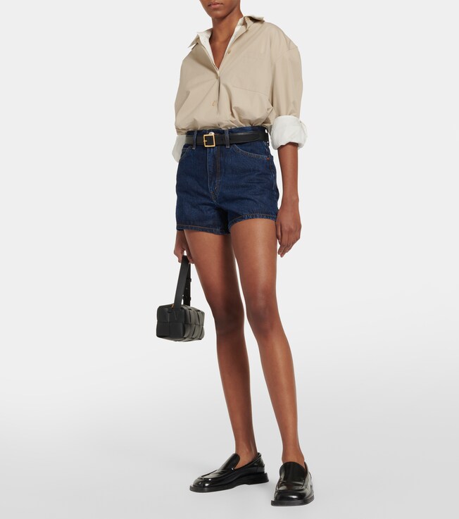 RE/DONE The Midi high-rise denim shorts