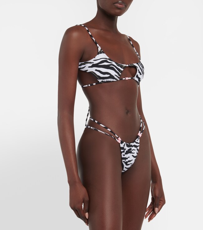 Reina Olga Theresa zebra-print bikini bottoms