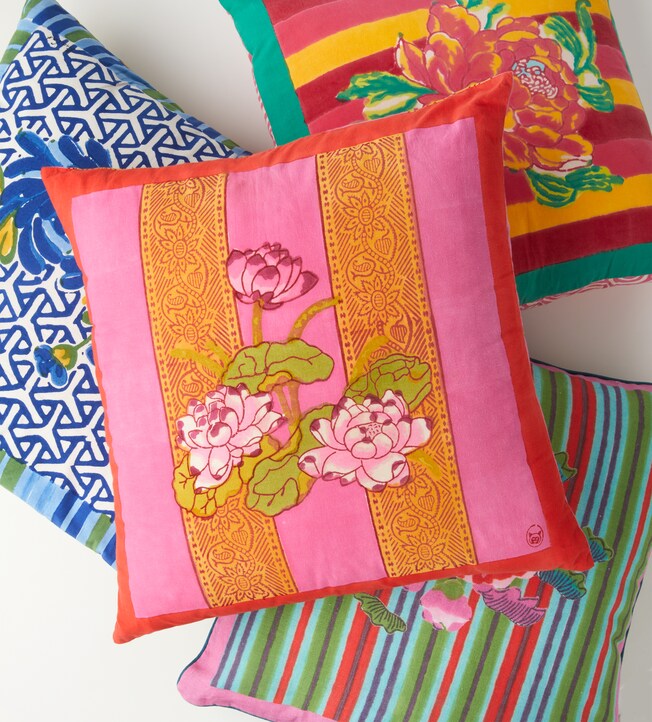 Kissen Camelia Magenta Small aus Baumwolle | Lisa Corti