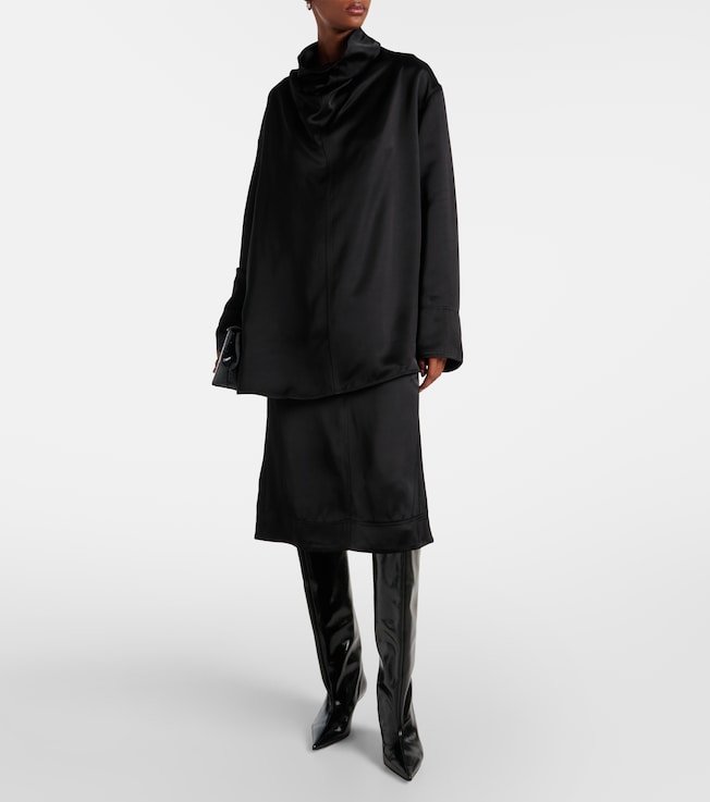 TOTEME Paneled satin midi skirt