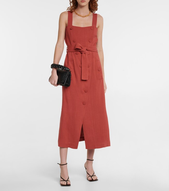 Altuzarra Audrey linen-effect midi dress