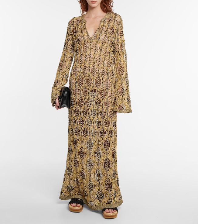 Chloé Openwork linen and silk maxi dress