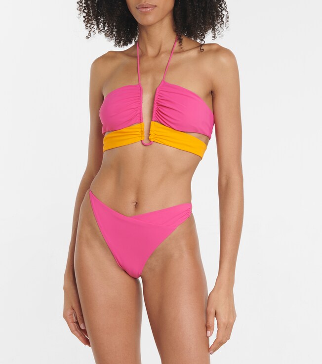 Nensi Dojaka Ruched halterneck bikini top