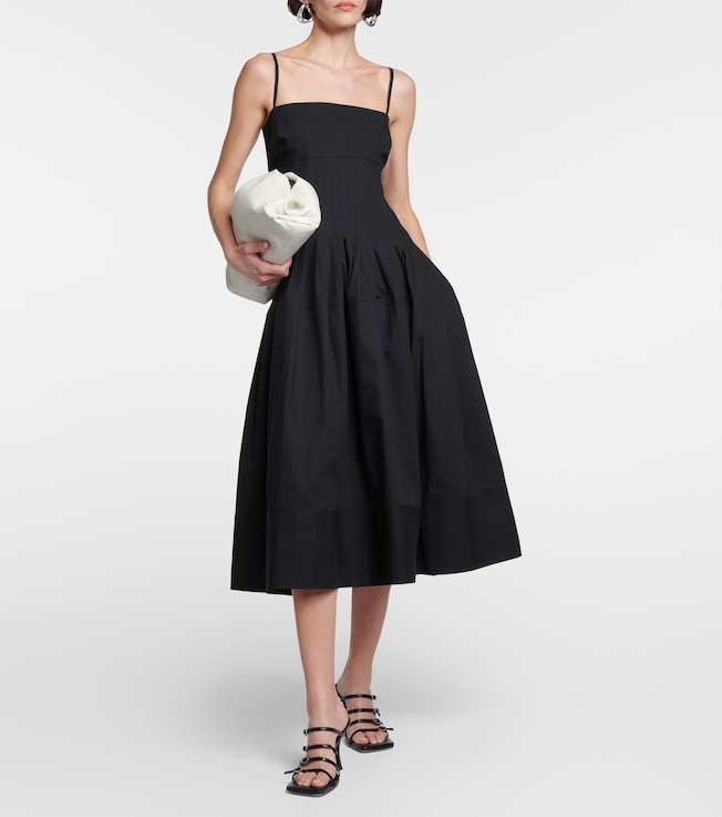 Proenza Schouler Pleated cotton-blend poplin midi dress