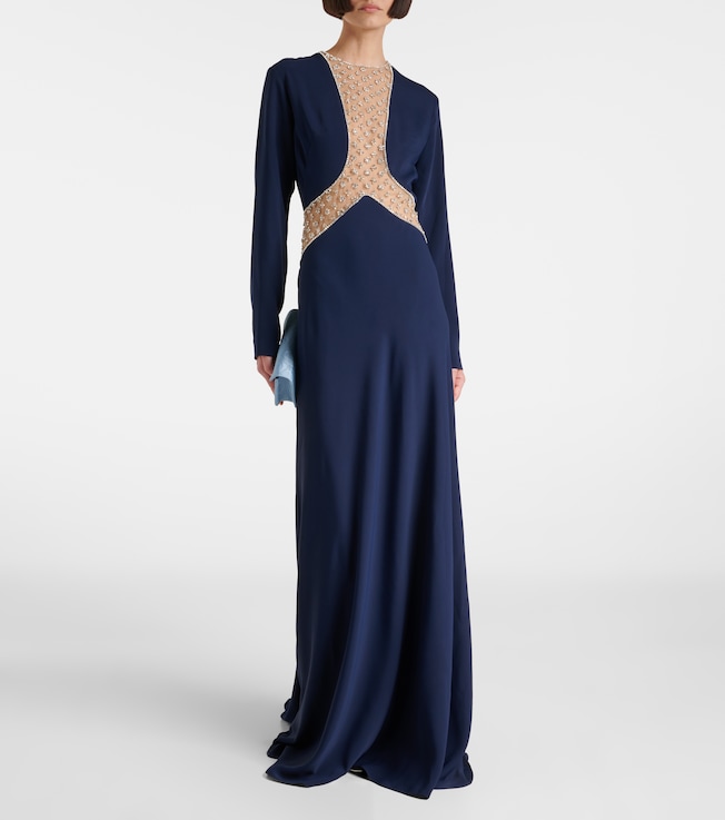 Costarellos Inara embellished cutout tulle gown