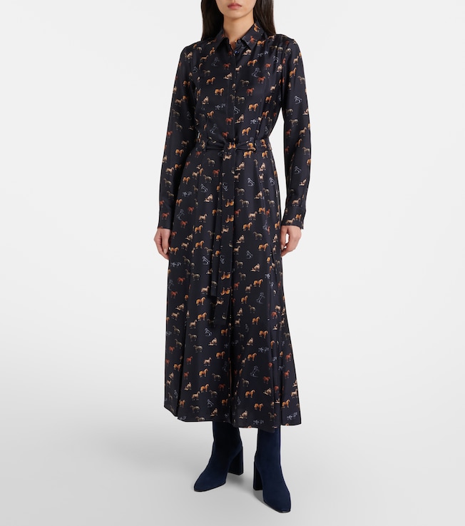 Gabriela Hearst Galway belted silk shirt dress