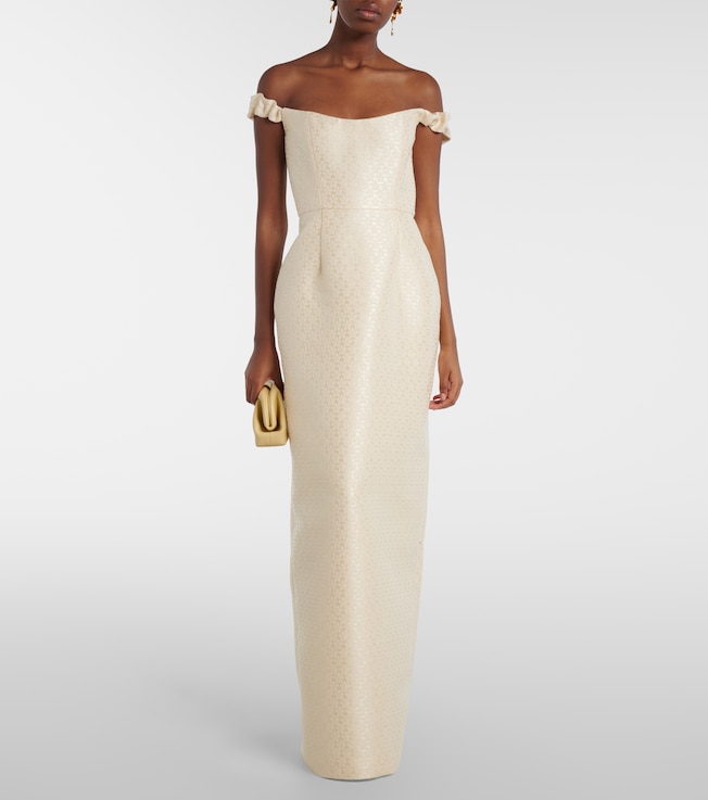 Markarian Bridal Yolanda brocade off-shoulder gown