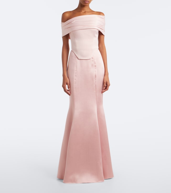 Solace London Alta off-shoulder bustier gown