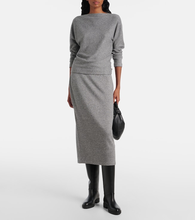 Vince Jersey midi skirt
