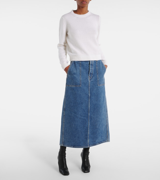 KHAITE Genevieve denim maxi skirt