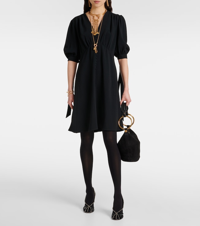 Chloé Balloon-sleeve crêpe minidress