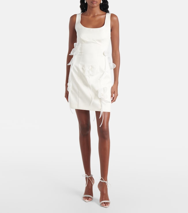 Rotate Bridal floral-appliqué minidress