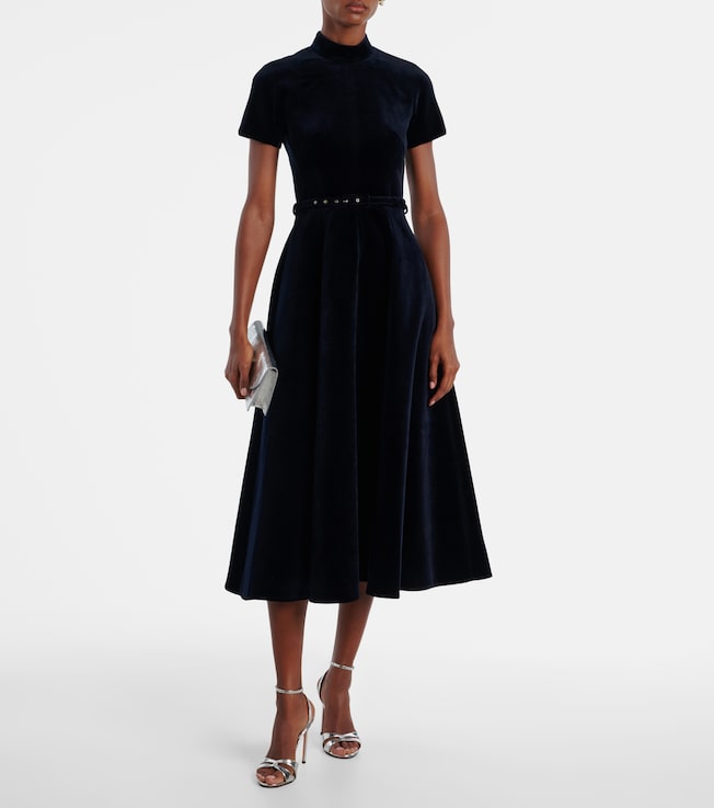 Emilia Wickstead Camilla cotton velvet midi dress