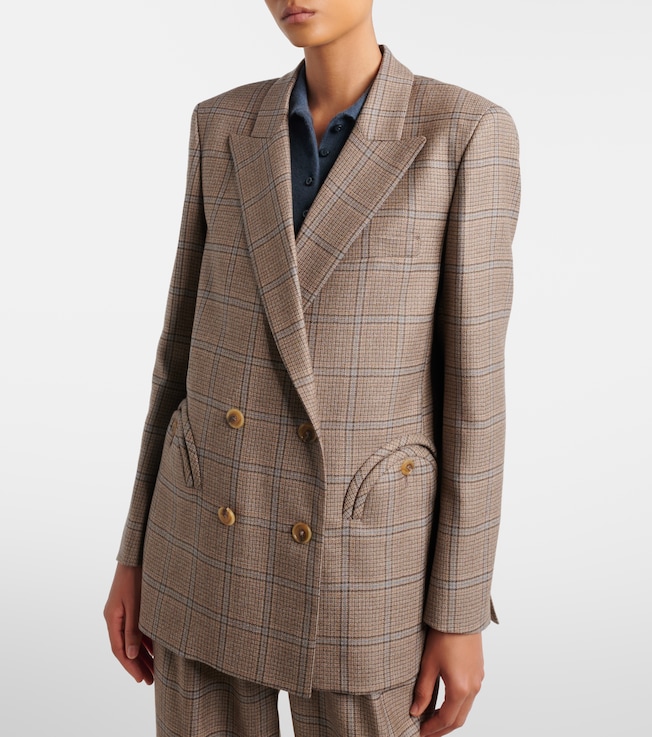 Blazé Milano Blazé Milano Everynight checked double-breasted wool blazer