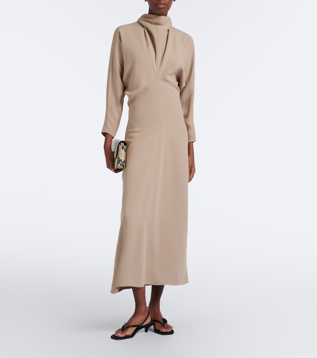 TOTEME Draped tie-neck cady midi dress