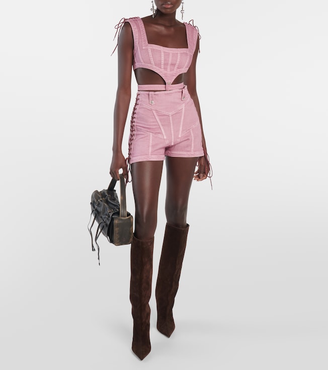 Jean Paul Gaultier x KNWLS cutout denim corset top