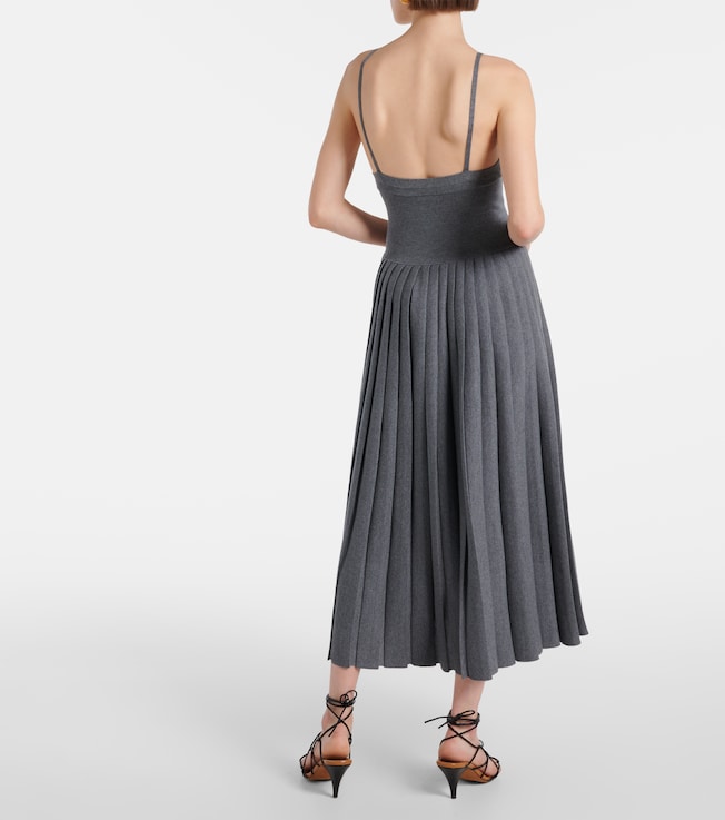 KHAITE Khaite Elio pleated wool midi dress
