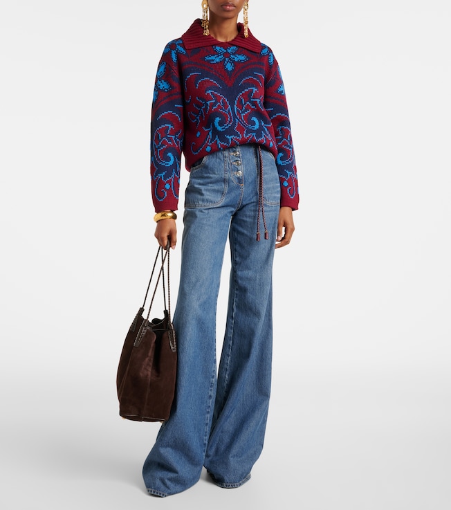 Etro Paisley wool jacquard polo sweater