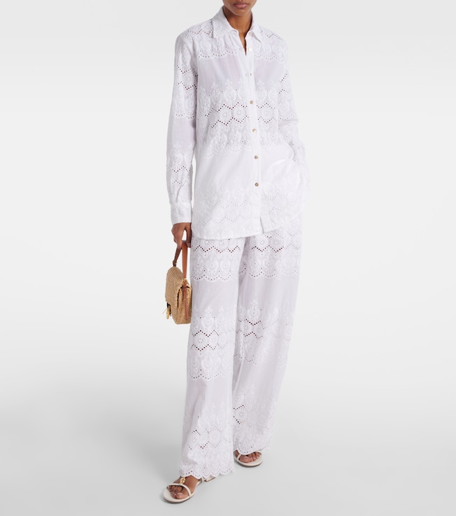 Melissa Odabash Orla broderie anglaise cotton shirt