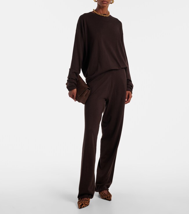 Extreme Cashmere N°353 Relax cotton-blend straight pants