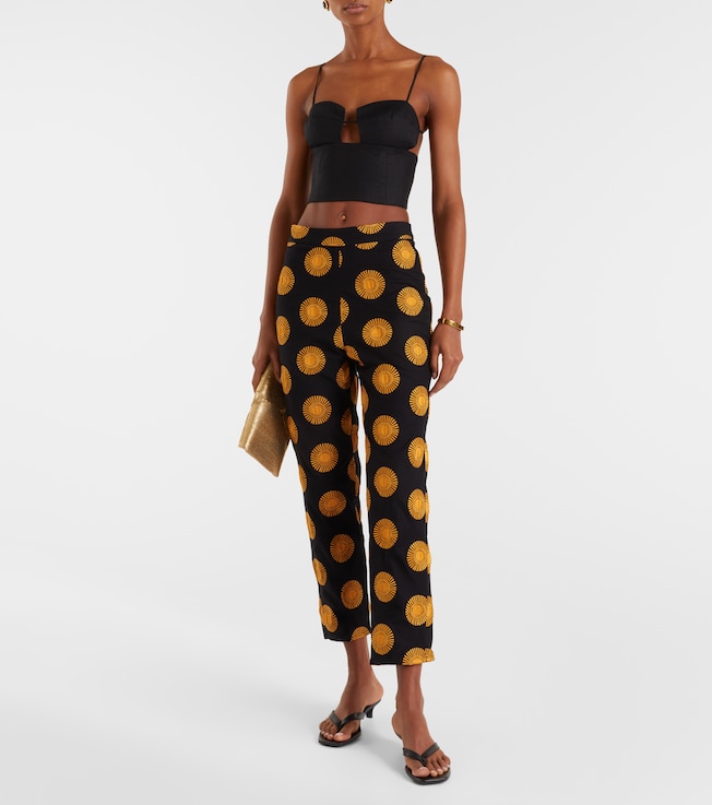 Cala de la Cruz Isola printed cotton-blend straight pants