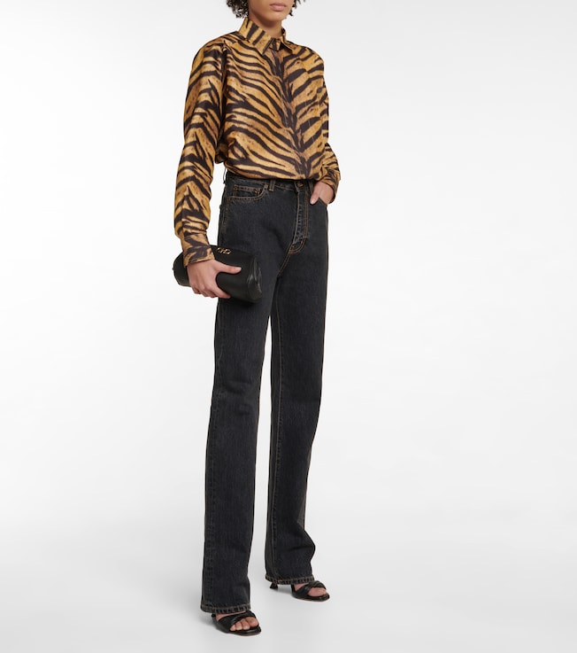 Ferragamo Tiger-print silk shirt