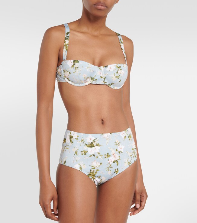 Erdem Floral high-rise bikini bottoms