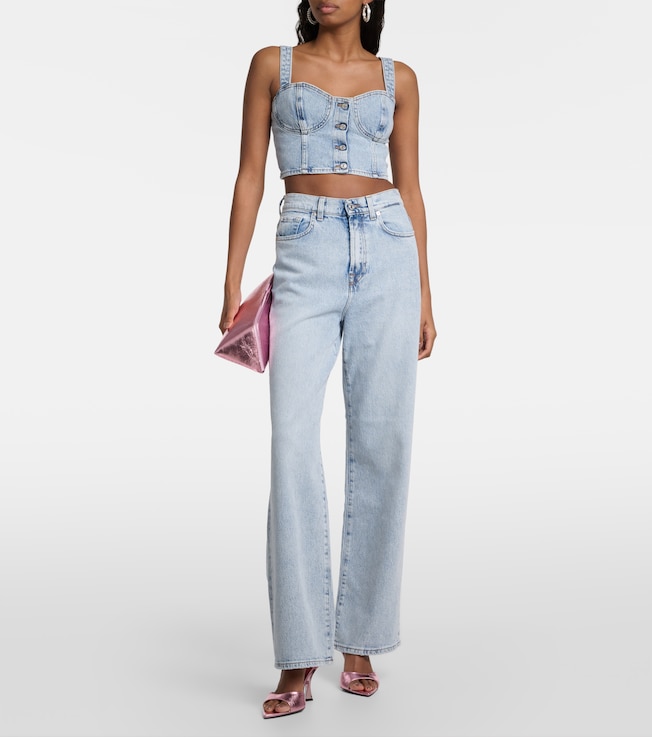 7 For All Mankind High-rise straight-leg jeans