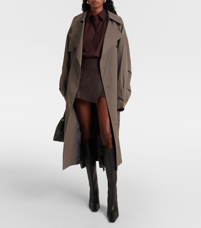 The Frankie Shop Cleo leather wrap skirt