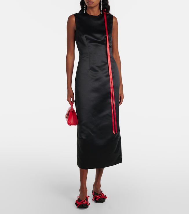 Simone Rocha Bow-detail satin midi dress