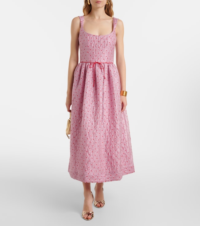 Markarian Apple polka-dot corset dress
