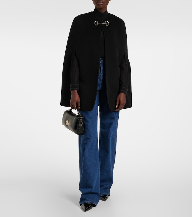 Gucci Horsebit wool and silk cape