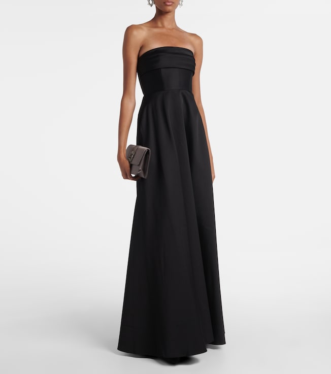 Roland Mouret Pleated taffeta corset gown