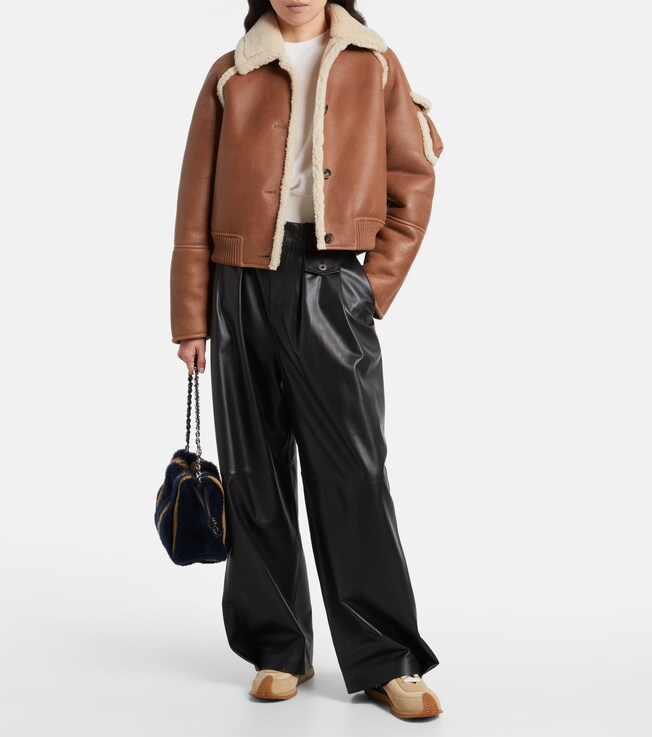 Loewe Shearling-trimmed leather blouson