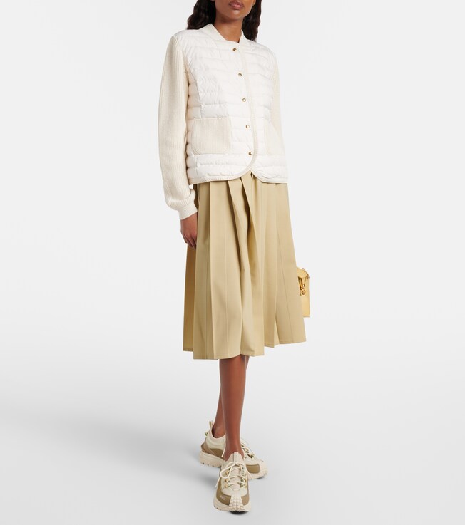 Moncler Down-paneled cotton cardigan