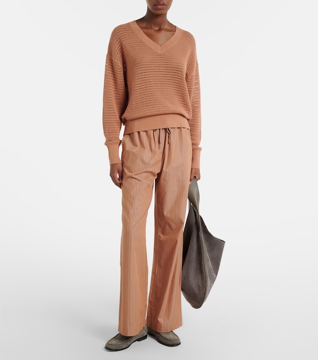Varley Rowan pinstripe cotton straight pants