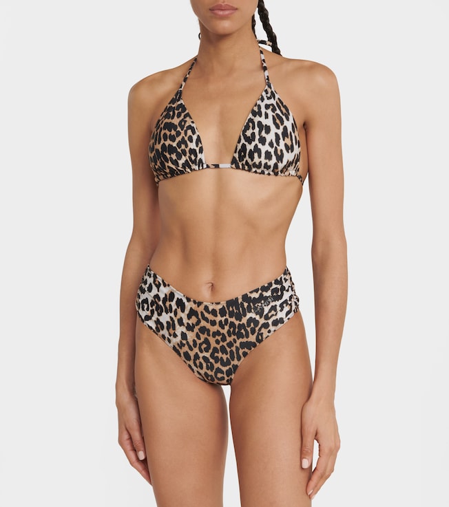 GANNI Leopard-print bikini bottoms