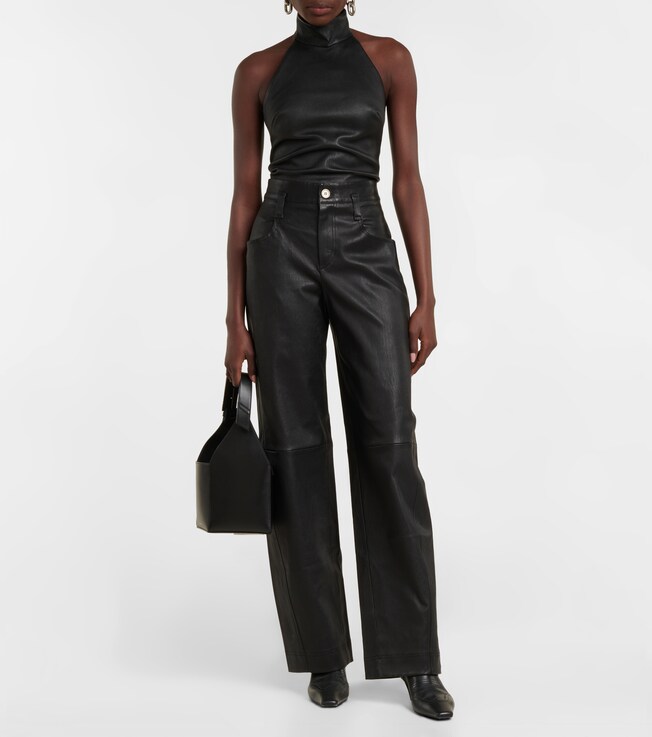 Stouls Cassidy high-rise wide-leg suede pants