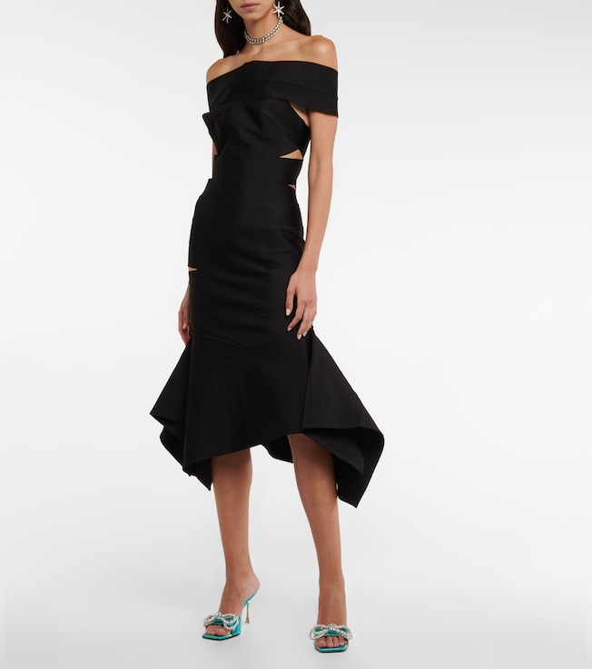 Alexandre Vauthier Off-shoulder knit midi dress