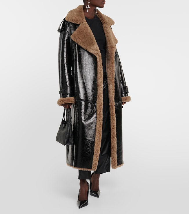 The Mannei Jordan shearling-trimmed leather coat