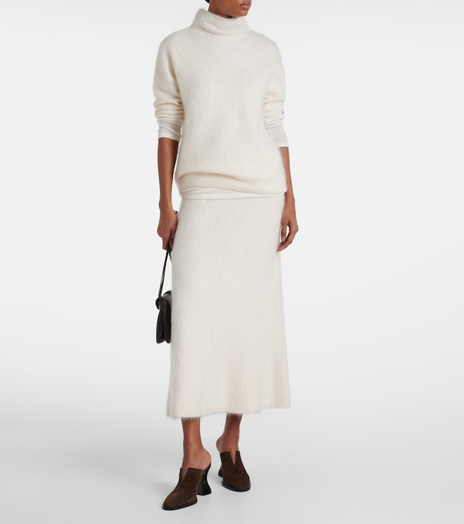 LISA YANG Asta brushed cashmere midi skirt