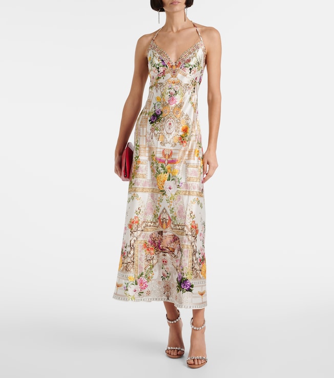 Camilla Chain-detail silk maxi dress