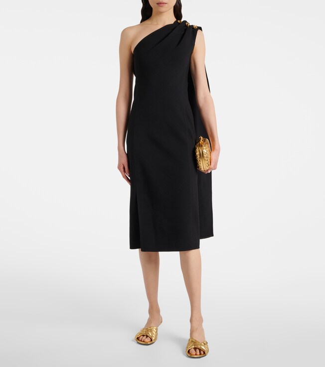 Bottega Veneta One-shoulder crêpe midi dress
