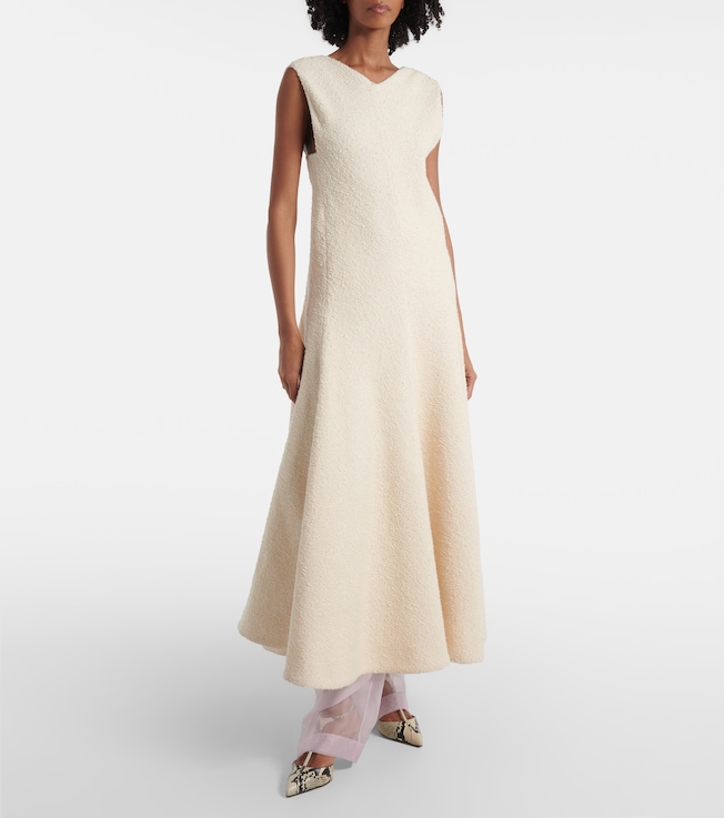 KHAITE Mellie bouclé maxi dress