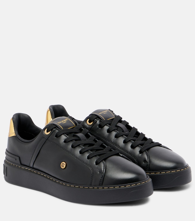 Balmain B-court leather sneakers