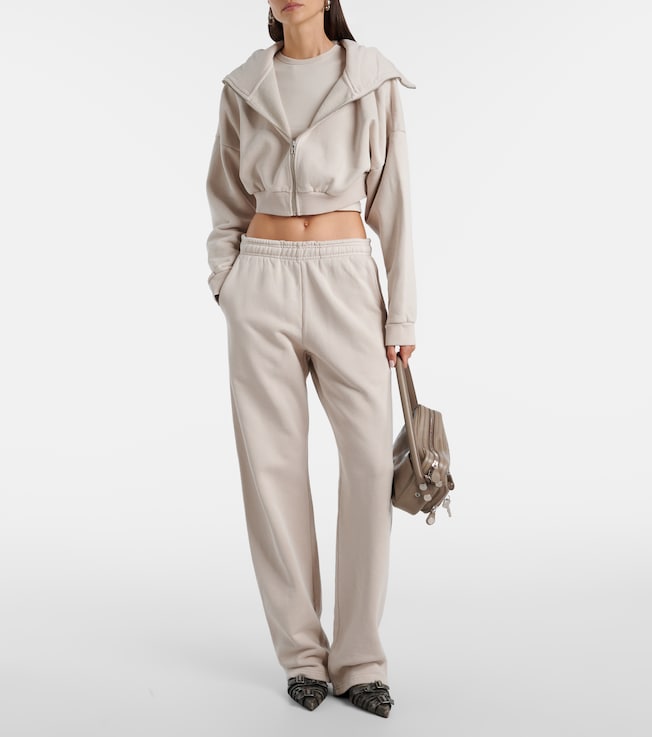 Entire Studios Zip-up cropped cotton hoodie