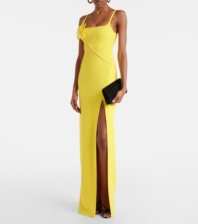 David Koma Floral-appliqué gown