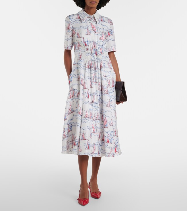 Emilia Wickstead Khloe printed wool midi dress