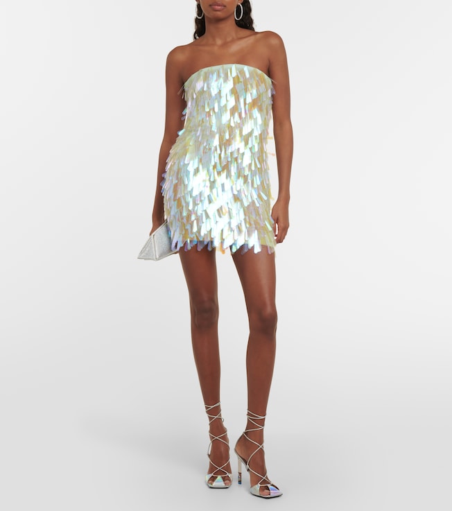 THE ATTICO Embellished silk minidress 